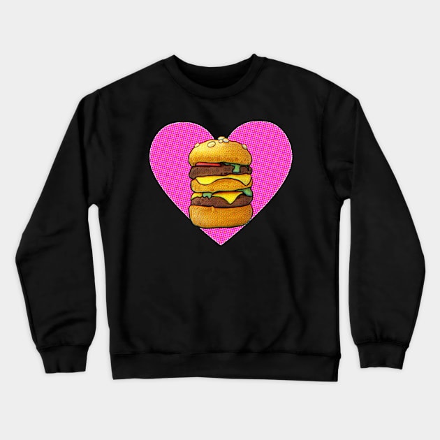 I Love Burgers Crewneck Sweatshirt by ROLLIE MC SCROLLIE